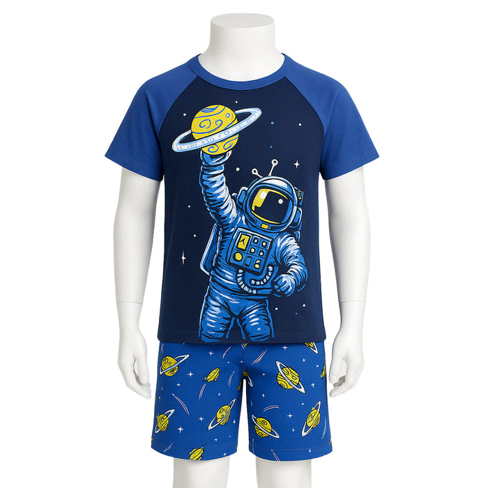 2 Piece Short Sleeve Graphic Tee And Shorts Sleepwear Pajama Set
