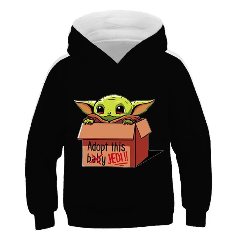 Cartoon Yoda Casual Hoodies