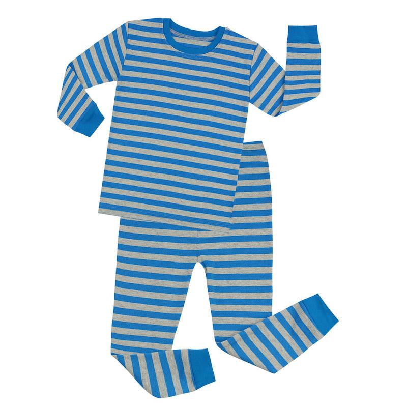 2 Piece Striped Patterned Cotton Pajama Set For Kids - Children Pajamas