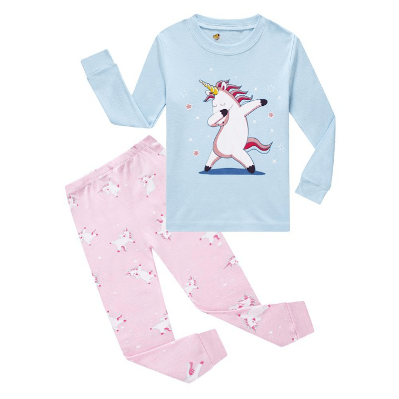 Dancing Unicorn Printed Full Sleeve Pajama Set - Children Pajamas