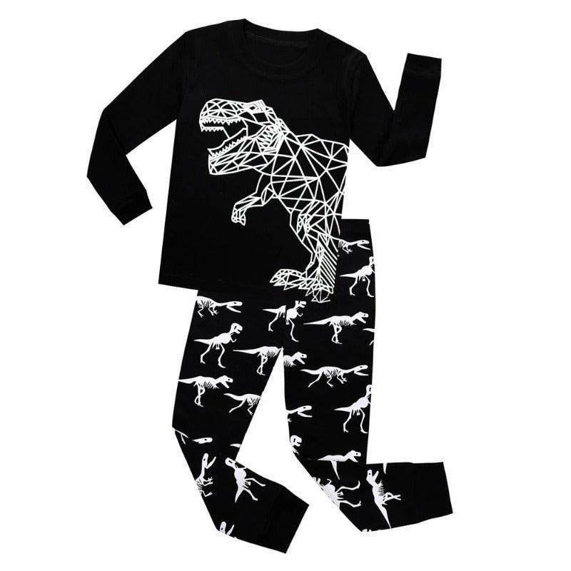 Dinosaur Print Glow In The Dark Pajama Set - Children Pajamas