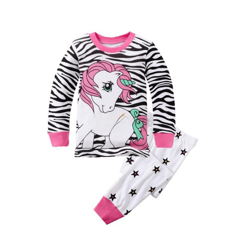 Kids Unicorn Print Full Sleeve Pajama Set - Children Pajamas